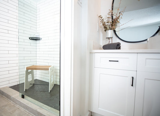 Lotic Shower Seat in a modern shower