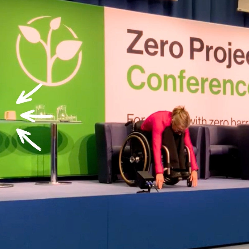 Holm Stability Mug on stage with Sekond Skin at Zero Project Conference
