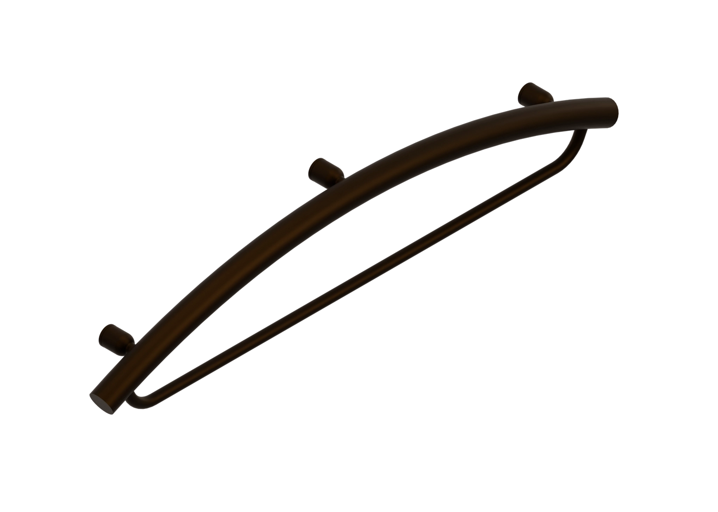 Oil Rubbed Bronze towel holder and grab bar on a white background